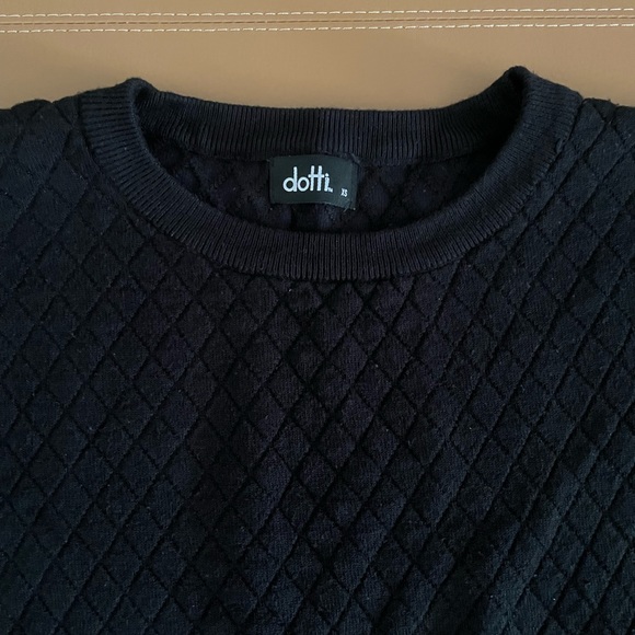 Dotti black quilted look oversized jumper/sweater. - Picture 4 of 6